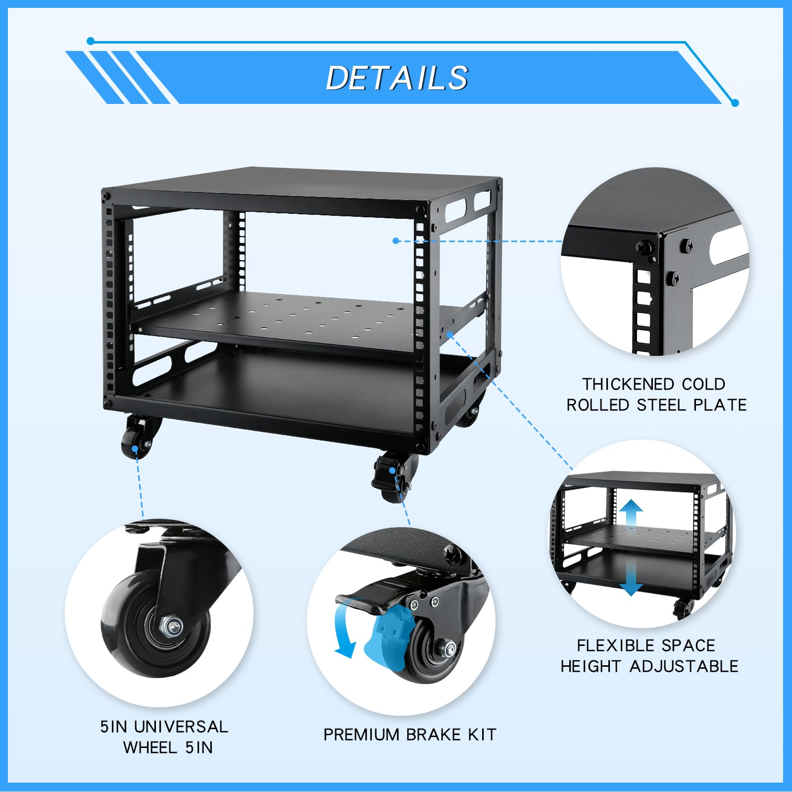 Amazon.com: 6U Open Frame Server Rack with Wheels Free Standing